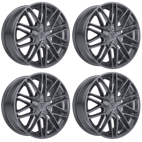 Set 4 20" Edge Street 352A Anthracite Wheels 20x8.5 5x4.5 5x120 40mm Street Rims