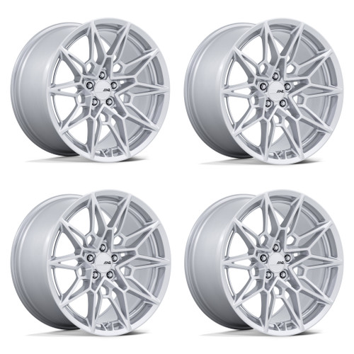 Set 4 20" American Racing AR955 Stampede Gloss Silver 20x10 5x4.5 35mm Wheels