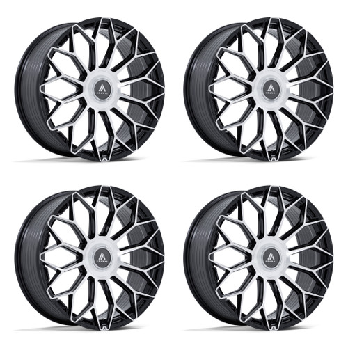 Set 4 22" Asanti Black AB051 Envoy Black Machined Face 22x10 6x5.5 20mm Wheels