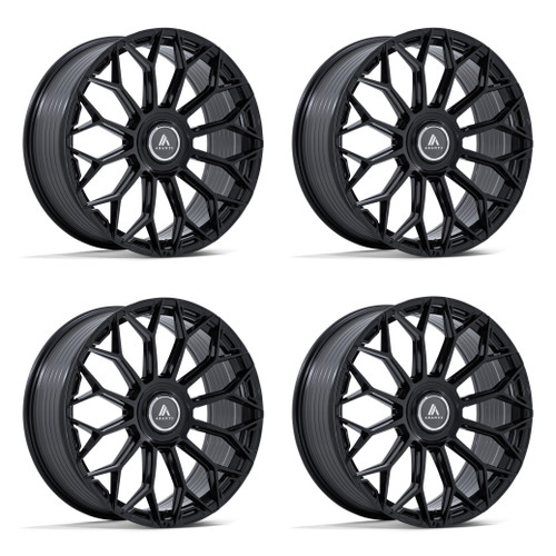 Set 4 20" Asanti Black AB051 Envoy Gloss Black 20x9 Wheels 5x112 5x120 20mm Rims