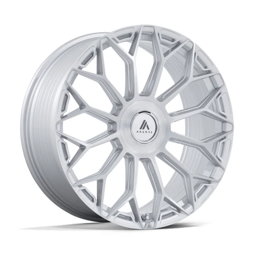 Set 4 22" Asanti Black AB051 Envoy Silver Brushed Face 22x9 5x112 5x120 20mm Rims