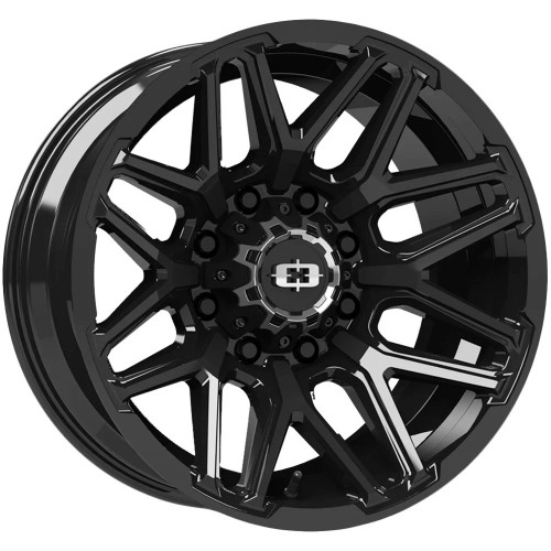 Set 4 20" Vision 305 Rekluse Gloss Black 20x9 Wheels 8x180 12mm Truck Rims