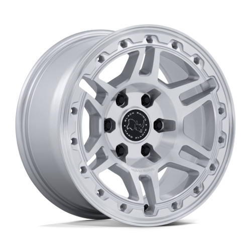 Set 4 17" Black Rhino BR039 Vanguard Silver W/ Machined Face 17x8.5 6x5.5 25mm