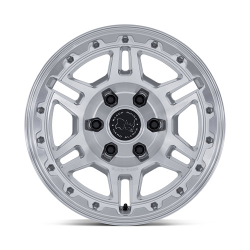17" Black Rhino BR039 Vanguard Silver Machined Face 17x8.5 Wheel 6x135 25mm Rim Offroad Truck SUV Wheel