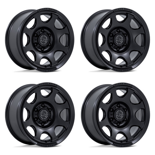 Set 4 18" Black Rhino BR037 Tembo Matte Black 18x9 6x5.5 (6x139.7) 12mm Wheels