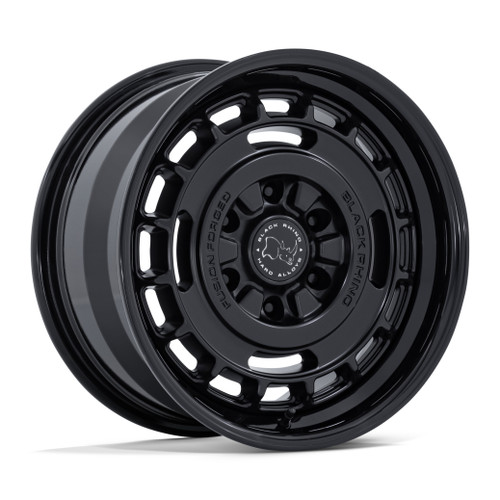 17" Black Rhino BR600 Vagabond Matte Black Gloss Black Lip 17x8.5 6x5.5 0mm Rim Offroad Truck SUV Wheel
