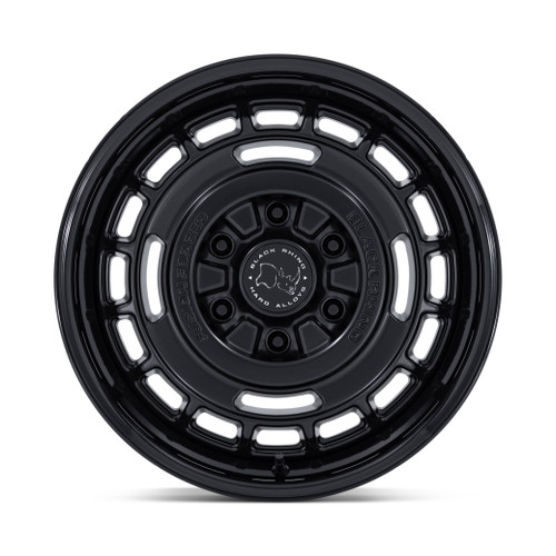 17" Black Rhino BR600 Vagabond Matte Black Gloss Black Lip 17x8.5 6x5.5 0mm Rim Offroad Truck SUV Wheel
