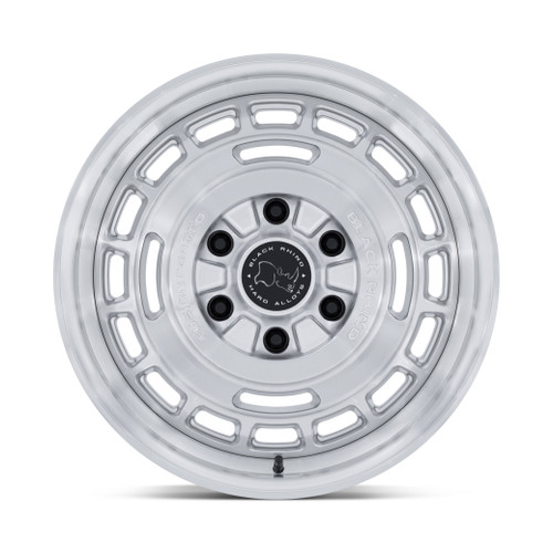 17" Black Rhino BR600 Vagabond Gloss Silver W/ Machined Face 17x8 6x130 32mm Rim Offroad Wheel