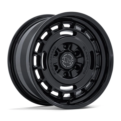 17" Black Rhino BR600 Vagabond Matte Black Gloss Black Lip 17x8 6x5.5 32mm Rim