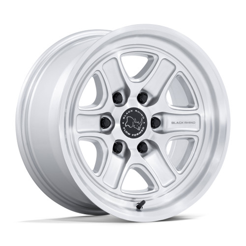 Set 4 18" Black Rhino BR032 Echo Silver W/ Machined Face 18x9 8x6.5 12mm Wheels Offroad Truck Rims