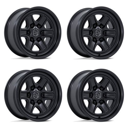 Set 4 18" Black Rhino Hard Alloys BR032 Echo Matte Black 18x9 6x135 12mm Wheels Offroad Truck SUV Rims