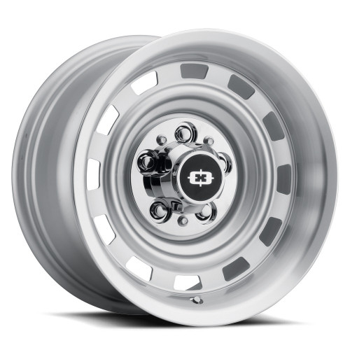 15" Vision 54 Cheyenne Silver Machined Lip 15x8 Wheel 5x5 (5x127) -18mm Rim