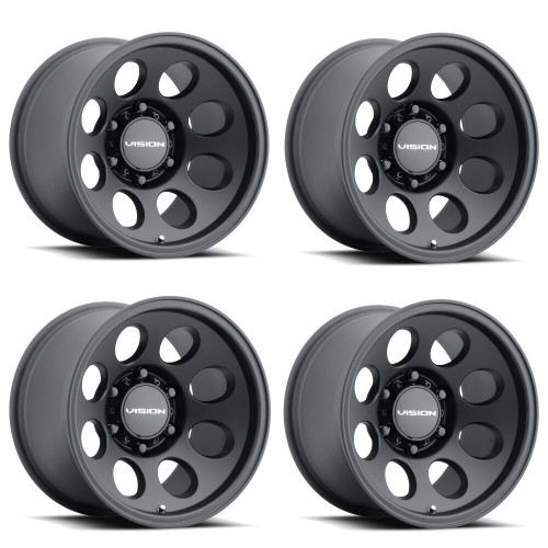 Set 4 20" Vision 56 Midway Satin Black 20x9 Wheels 6x135 0mm Offroad Truck Rims