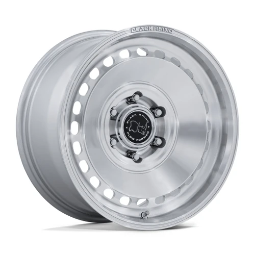 Set 4 17" Black Rhino BR036 Basin Silver Machined Face 17x8.5 Wheels 5x5 0mm Rims Offroad Truck