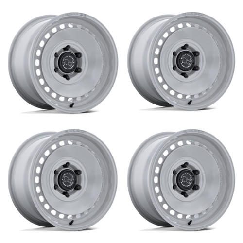 Set 4 17" Black Rhino Hard Alloys BR036 Basin Grayspace 17x8 6x130 32mm Wheels