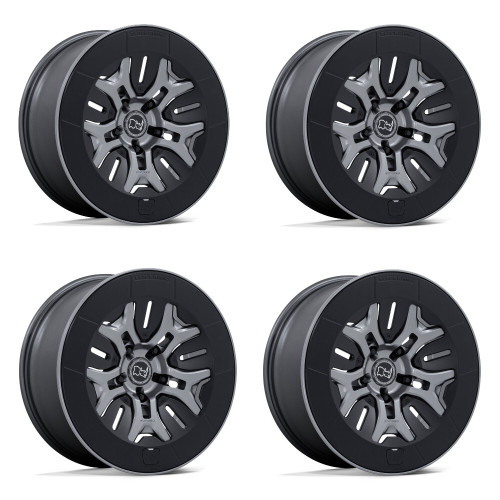 Set 4 20" Black Rhino BR406 Rockledge Matte Gunmetal 20x8.5 5x5.5 35mm Wheels