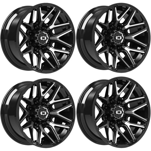 Set 4 20" Vision 305 Rekluse Gloss Black Machined Face 20x9 8x180 12mm Wheels