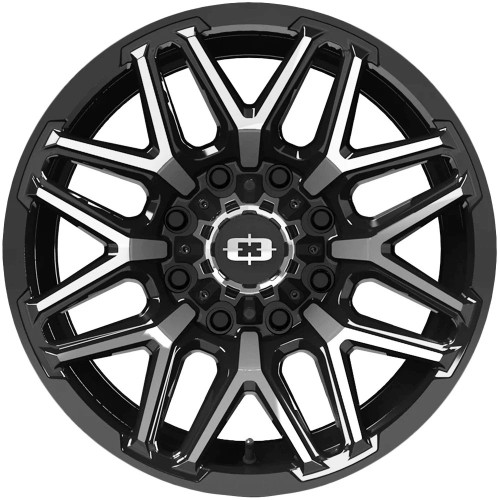20" Vision 305 Rekluse Gloss Black Machined Face 20x9 8x6.5 (8x165.1) -12mm Rim Offroad Truck Wheel