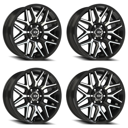 Set 4 20" Vision 305 Rekluse Gloss Black Machined Face 20x9 6x5.5 12mm Wheels