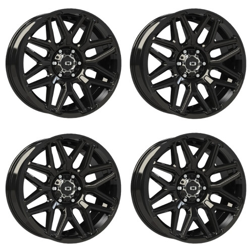 Set 4 22" Vision 305 Rekluse Gloss Black 22x10 Wheels 6x5.5 (6x139.7) -19mm Rims Offroad Truck SUV Wheels