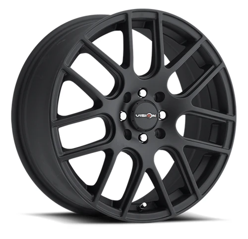 Set 4 17" Vision 426 Cross Matte Black 17x7.5 Wheels 5x112 38mm Street Rims