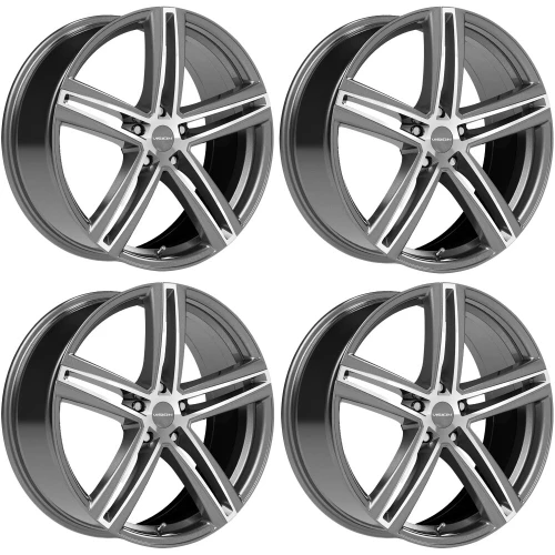 Set 4 20" Vision 640 Nitrous Gunmetal Machined Face 20x8.5 Wheels 5x4.5 40mm Rims