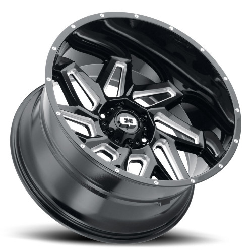 17" Vision 361 Spyder Gloss Black Milled Spoke 17x9 5x5.5 (5x139.7) 12mm Wheel
