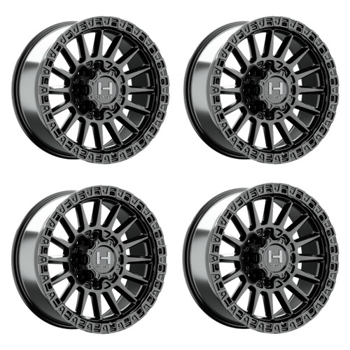 Set 4 18" Hostile Battle H137 Asphalt 18x9 Wheels 8x6.5 12mm Offroad Truck Rims