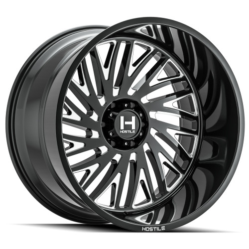 22" Hostile Syclone H131 Blade Cut 22x10 Wheel 6x5.5 -25mm Offroad Truck SUV Rim