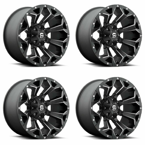 Set 4 20" Fuel D546 Assault 20x9 5x4.5 5x5 Matte Black Milled Wheels 1mm Rims