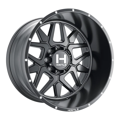22" Hostile Diablo H128 Asphalt 22x10 Wheel 8x170 -25mm Lifted Offroad Truck Rim