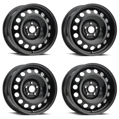 Set 4 16" Vision SW60 Steel Black 16x6.5 Wheels 5x100 40mm Rims