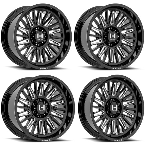 Set 4 20" Hostile H143 Rampage Blade Cut 20x10 Wheels 6x5.5 -19mm Truck SUV Rims