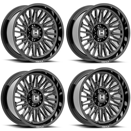Set 4 20" Hostile H143 Rampage Asphalt 20x10 Wheels 6x135 -19mm Truck SUV Rims