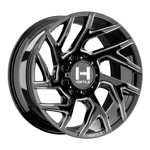 Set 4 22" Hostile H141 Vortex Blade Cut 22x10 Wheels 8x180 -25mm Offroad Rims