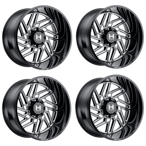 Set 4 20" Hostile H116 Jigsaw Blade Cut 20x10 Wheels 8x6.5 -19mm Offroad Rims