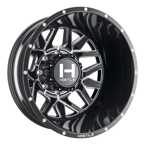 22" Hostile H402 Diablo Blade Cut 22x8.25 Wheel 8x6.5 -221mm Rear Dually Truck Rim