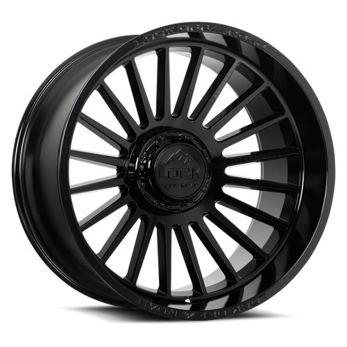 22" Lock Extreme Invasion Gloss Black 22x10 Wheel 8x6.5 (8x165.1) 18mm Truck Rim