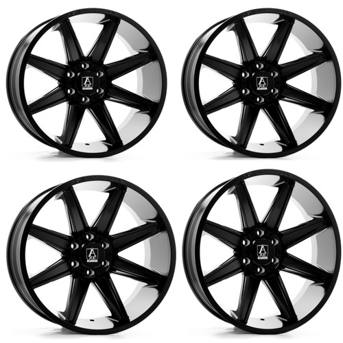 Set 4 20" Axe Off-Road Artemis Gloss Black 20x9.5,9 Wheels 6x135 6x5.5 15mm Rims Offroad Truck SUV Wheels