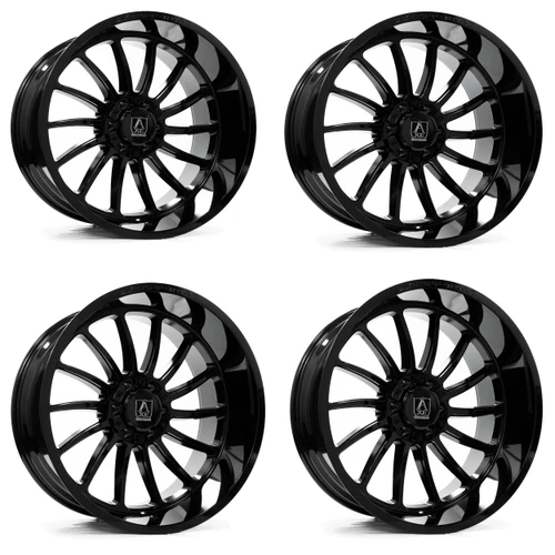 Set 4 20" Axe Off-Road Chronus Gloss Black 20x10 Wheels 8x6.5 (8x165.1) -19mm Rims