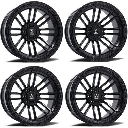 Set 4 17" Axe Off-Road Icarus Satin Black 17x9 Wheels 6x5.5 (6x139.7) -15mm Rims