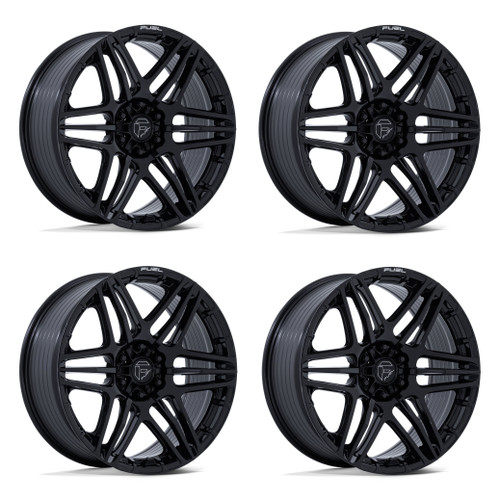 Set 4 20" Fuel FC909 Weapon Gloss Black 20x9 Wheels 6x135 1mm Offroad Rims