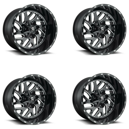 Set 4 Fuel D581 Triton 17x9 5x4.5 5x5 Gloss Black Milled Wheels 17" -12mm