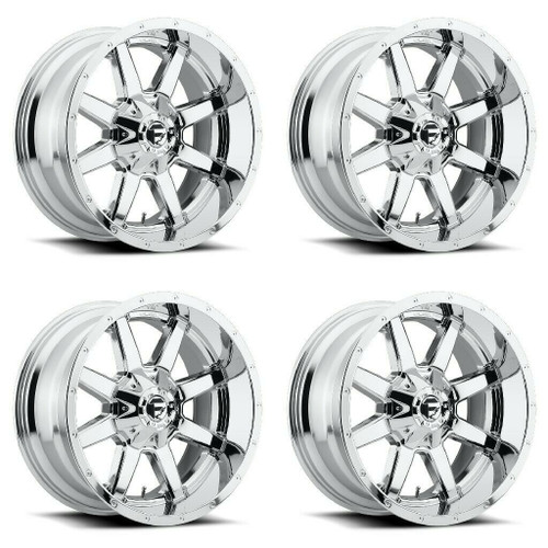 Set 4 Fuel D536 Maverick 20x12 8x6.5 Chrome Plated Wheels 20" -44mm Rims