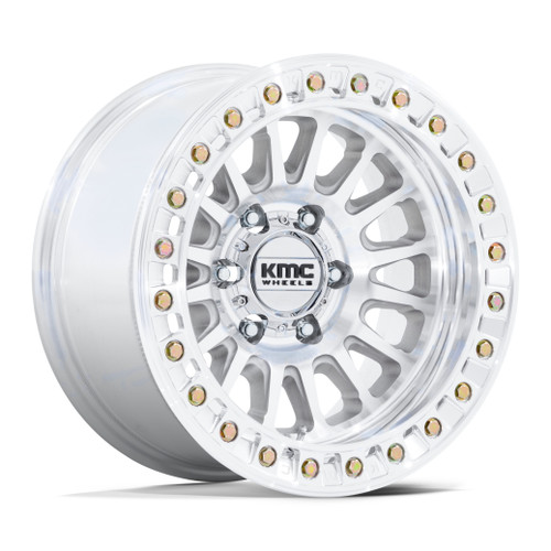 17" KMC KM239 Impact Beadlock Machined 17x9 Wheel 6x5.5 (6x139.7) 25mm Truck Rim