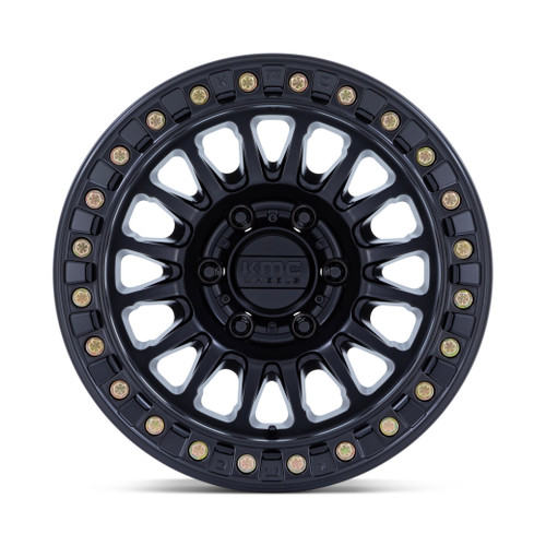 17" KMC KM239 Impact Beadlock Matte Black 17x9 Wheel 6x135 25mm Truck SUV Rim