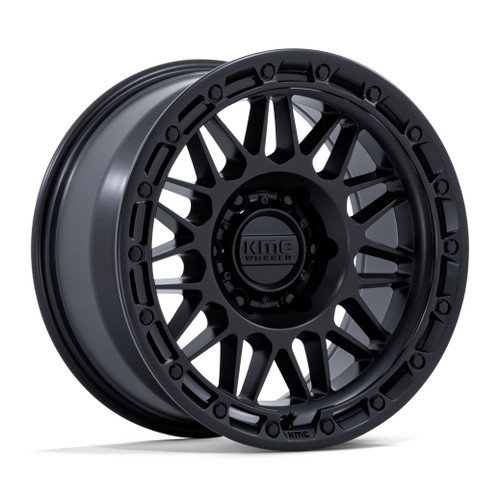 17" KMC KM555 Attack Matte Black 17x8.5 Wheel 6x5.5 (6x139.7) 0mm Truck SUV Rim