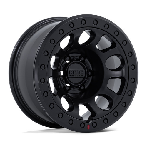 Set 4 17" KMC KM241 E25 Beadlock Blackout 17x9 Wheels 5x5 -12mm Truck Rims
