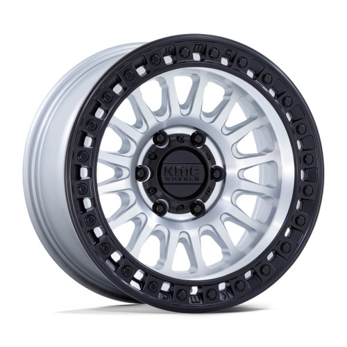 20" KMC KM552 IMS Gloss Silver W/ Machined Face 20x9 Wheel 8x170 0mm Offroad Rim