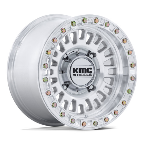 Set 4 15" KMC Powersports KS242 Aztec Beadlock Machined 15x8 Wheels 5x4.5 0mm Rims